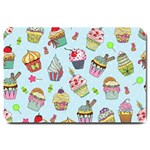 Cupcake Doodle Pattern Large Doormat 