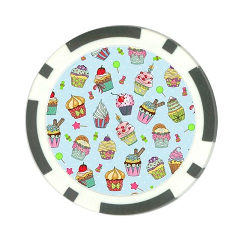 Cupcake Doodle Pattern Poker Chip Card Guard from ArtsNow.com Front