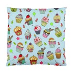 Cupcake Doodle Pattern Standard Cushion Case (One Side)