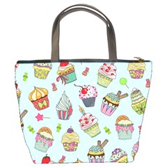 Cupcake Doodle Pattern Bucket Bag from ArtsNow.com Back