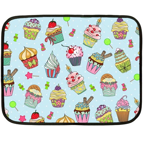 Cupcake Doodle Pattern Double Sided Fleece Blanket (Mini)  from ArtsNow.com 35 x27  Blanket Front