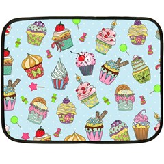 Cupcake Doodle Pattern Double Sided Fleece Blanket (Mini)  from ArtsNow.com 35 x27  Blanket Front