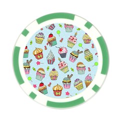 Cupcake Doodle Pattern Poker Chip Card Guard (10 pack) from ArtsNow.com Front