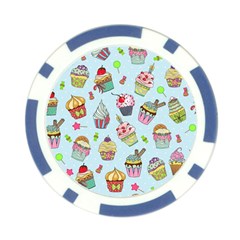 Cupcake Doodle Pattern Poker Chip Card Guard (10 pack) from ArtsNow.com Front