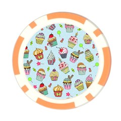 Cupcake Doodle Pattern Poker Chip Card Guard (10 pack) from ArtsNow.com Front