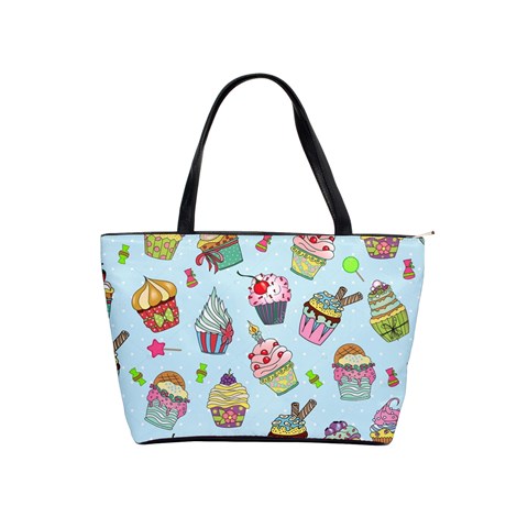 Cupcake Doodle Pattern Classic Shoulder Handbag from ArtsNow.com Front