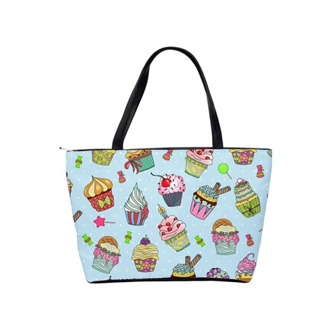 Cupcake Doodle Pattern Classic Shoulder Handbag from ArtsNow.com Back