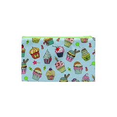 Cupcake Doodle Pattern Cosmetic Bag (Small) from ArtsNow.com Back