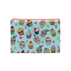 Cupcake Doodle Pattern Cosmetic Bag (Medium) from ArtsNow.com Front