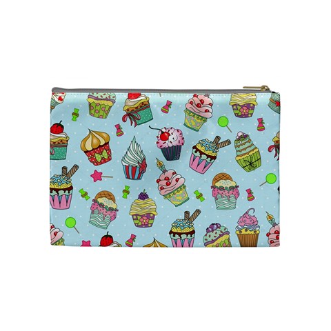 Cupcake Doodle Pattern Cosmetic Bag (Medium) from ArtsNow.com Back