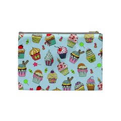 Cupcake Doodle Pattern Cosmetic Bag (Medium) from ArtsNow.com Back