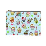 Cupcake Doodle Pattern Cosmetic Bag (Large)