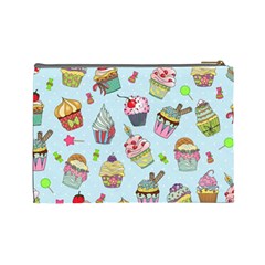 Cupcake Doodle Pattern Cosmetic Bag (Large) from ArtsNow.com Back