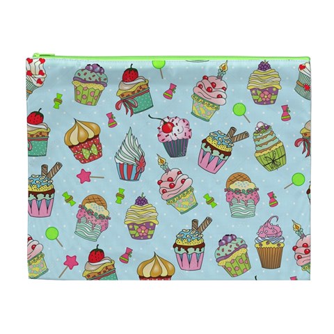 Cupcake Doodle Pattern Cosmetic Bag (XL) from ArtsNow.com Front