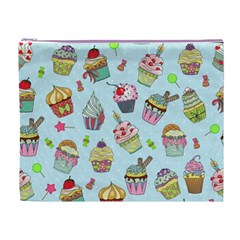 Cupcake Doodle Pattern Cosmetic Bag (XL) from ArtsNow.com Front