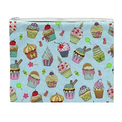 Cupcake Doodle Pattern Cosmetic Bag (XL) from ArtsNow.com Front