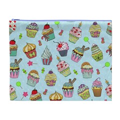 Cupcake Doodle Pattern Cosmetic Bag (XL) from ArtsNow.com Front