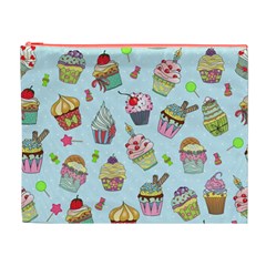 Cupcake Doodle Pattern Cosmetic Bag (XL) from ArtsNow.com Front