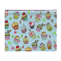 Cupcake Doodle Pattern Cosmetic Bag (XL) from ArtsNow.com Back