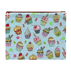 Cupcake Doodle Pattern Cosmetic Bag (XL) from ArtsNow.com Back