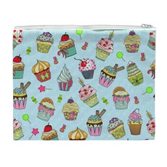 Cupcake Doodle Pattern Cosmetic Bag (XL) from ArtsNow.com Back