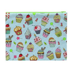 Cupcake Doodle Pattern Cosmetic Bag (XL) from ArtsNow.com Back