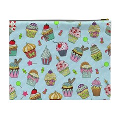 Cupcake Doodle Pattern Cosmetic Bag (XL) from ArtsNow.com Back