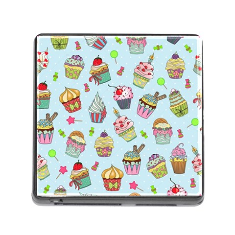 Cupcake Doodle Pattern Memory Card Reader (Square 5 Slot) from ArtsNow.com Front