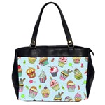 Cupcake Doodle Pattern Oversize Office Handbag (2 Sides)