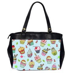 Cupcake Doodle Pattern Oversize Office Handbag (2 Sides) from ArtsNow.com Back