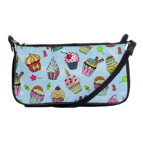 Cupcake Doodle Pattern Shoulder Clutch Bag from ArtsNow.com Front