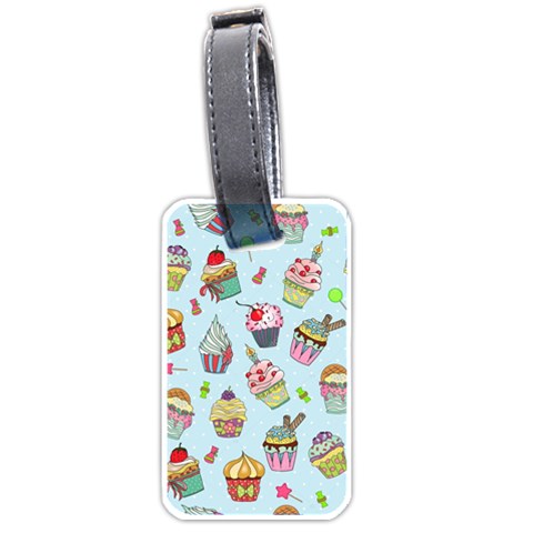 Cupcake Doodle Pattern Luggage Tag (one side) from ArtsNow.com Front