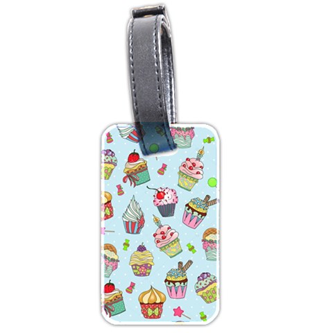 Cupcake Doodle Pattern Luggage Tag (two sides) from ArtsNow.com Front