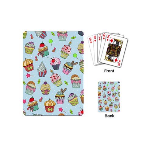 Cupcake Doodle Pattern Playing Cards Single Design (Mini) from ArtsNow.com Back