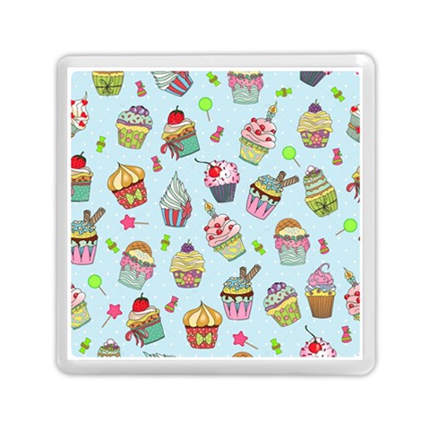 Cupcake Doodle Pattern Memory Card Reader (Square) from ArtsNow.com Front