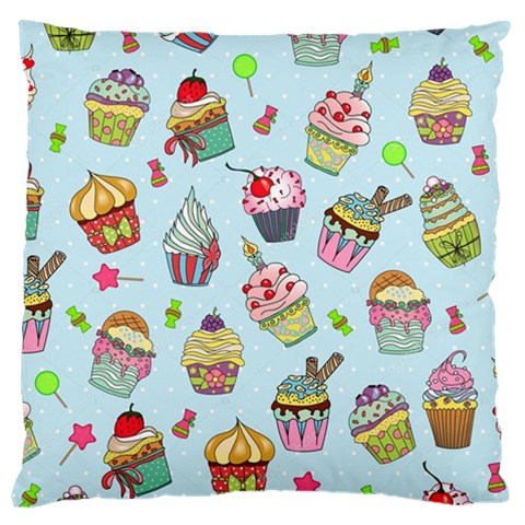 Cupcake Doodle Pattern Large Cushion Case (One Side) from ArtsNow.com Front