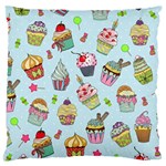 Cupcake Doodle Pattern Large Cushion Case (One Side)