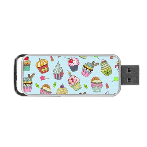 Cupcake Doodle Pattern Portable USB Flash (One Side) from ArtsNow.com Front