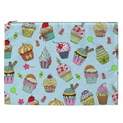 Cupcake Doodle Pattern Cosmetic Bag (XXL) from ArtsNow.com Front