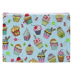 Cupcake Doodle Pattern Cosmetic Bag (XXL) from ArtsNow.com Front