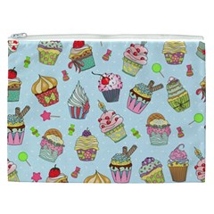 Cupcake Doodle Pattern Cosmetic Bag (XXL) from ArtsNow.com Front