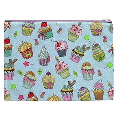 Cupcake Doodle Pattern Cosmetic Bag (XXL) from ArtsNow.com Back