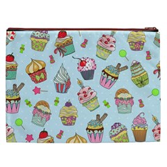 Cupcake Doodle Pattern Cosmetic Bag (XXL) from ArtsNow.com Back