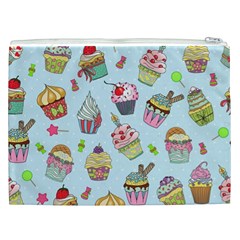 Cupcake Doodle Pattern Cosmetic Bag (XXL) from ArtsNow.com Back