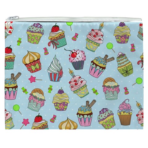 Cupcake Doodle Pattern Cosmetic Bag (XXXL) from ArtsNow.com Front