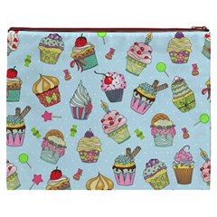 Cupcake Doodle Pattern Cosmetic Bag (XXXL) from ArtsNow.com Back