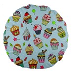 Cupcake Doodle Pattern Large 18  Premium Round Cushions