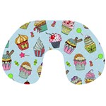 Cupcake Doodle Pattern Travel Neck Pillow