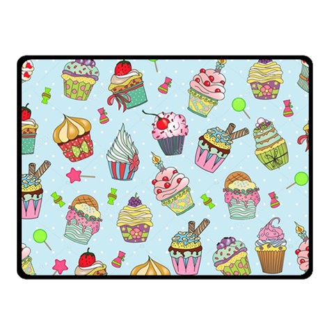 Cupcake Doodle Pattern Double Sided Fleece Blanket (Small)  from ArtsNow.com 45 x34  Blanket Front