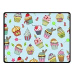 Cupcake Doodle Pattern Double Sided Fleece Blanket (Small) 